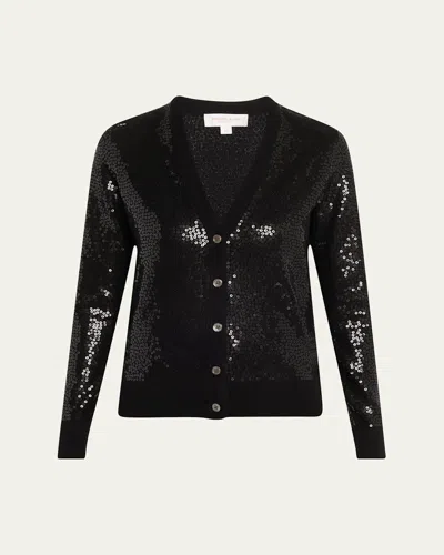Michael Kors Sequined Cashmere V-neck Cardigan
