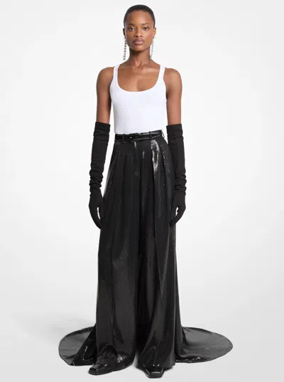 Michael Kors Sequined Crepe Opera Trousers In Black
