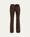 Michael Kors Sequined Flare Pants In Brown
