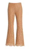 Michael Kors Collection Lace Silk-lined Bootleg Pant In Brown