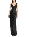 Michael Kors Sequined Portrait-neck Sleeveless Gown