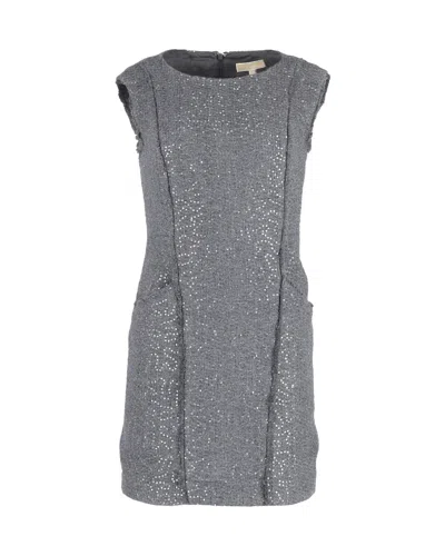 Michael Kors Sequined Mini Dress In Grey Acrylic