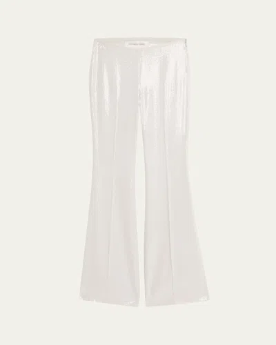 Michael Kors Sequined Side Zip Flared Trousers In Gray