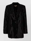 Michael Kors Sequined Triacetate Blend Blazer In Red