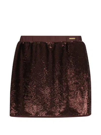 Michael Kors Kids' Sequin-embellished Skirt In Brown