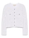 Michael Kors Sequinned Cardigan In White