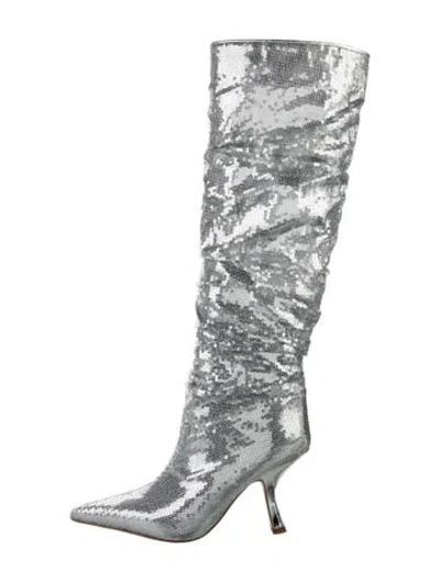 Pre-owned Michael Kors Sequins Boots In Silver