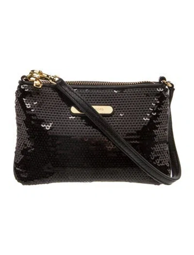 Pre-owned Michael Kors Sequins Crossbody Bag In Black