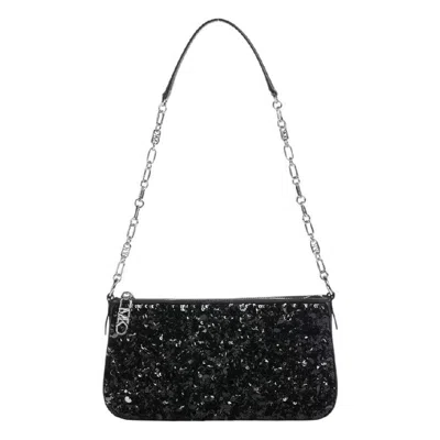 Michael Kors Sequins Details Shoulder Bag In Black