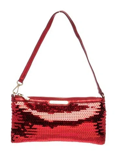 Pre-owned Michael Kors Sequins Shoulder Bag In Red