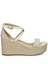 Michael Kors Serena Monogram Wedge Sandals In White