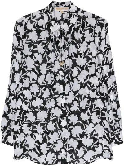 Michael Kors Shadow Fleur Top In Black