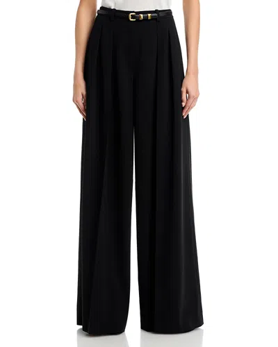 Michael Kors Shannon High Waist Wide Leg Pants In Black