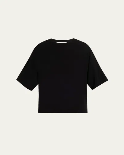 Michael Kors Shaun Crewneck Boxy Tee In Black