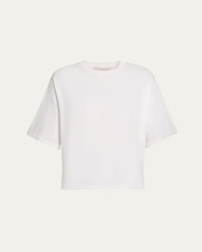 Michael Kors Shaun Crewneck Boxy Tee In White
