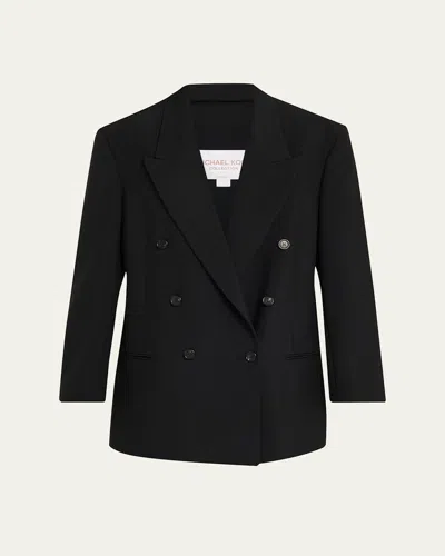 Michael Kors Shawn Double-breasted Blazer In Black
