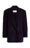 Michael Kors Shawn Wool Doeskin Blazer In Purple
