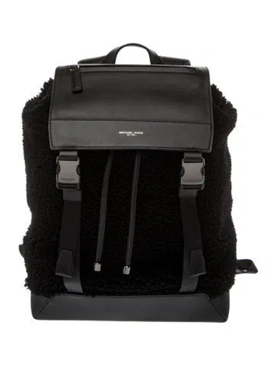 Pre-owned Michael Kors Shearling Backpack In Black