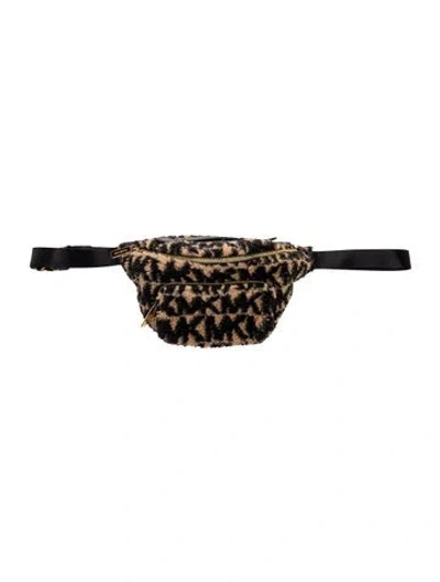 Pre-owned Michael Kors Shearling Belt Bag In Black