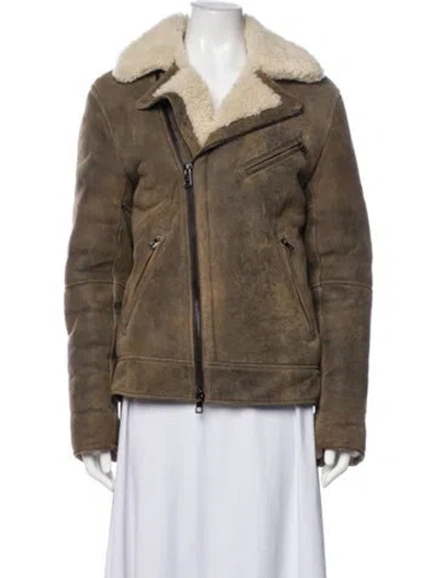 Pre-owned Michael Kors Shearling Jacket In Neutrals