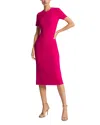 Michael Kors Short-sleeve Midi Sheath Dress In Raspberry