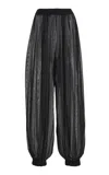 Michael Kors Sheer Silk Voile Straight-leg Pants In Black