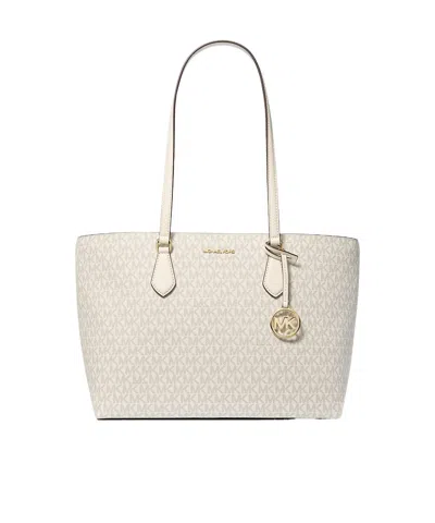 Michael Kors Sheila Large Signature Logo Tote In White