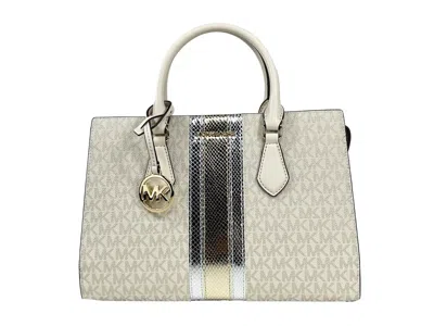 Michael Kors Sheila Medium Crossbody Satchel Purse Bag Pale Gold In Multi