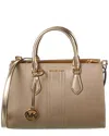 Michael Kors Sheila Medium Metallic Coated Canvas Satchel