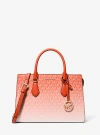 Michael Kors Sheila Medium Ombré Signature Logo Satchel In Red