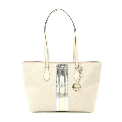 Michael Kors Sheila Signature Tote Bag In White