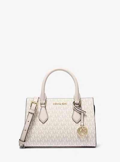Michael Kors Sheila Small Signature Logo Satchel In Brown