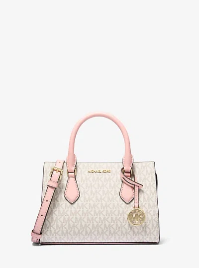 Michael Kors Sheila Small Signature Logo Satchel In Pink