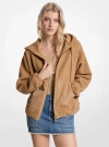 Michael Kors Sherpa Hooded Jacket In Brown