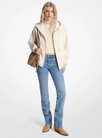 Michael Kors Sherpa Hooded Jacket In Brown
