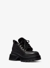 Michael Kors Shiloh Leather And Faux Fur Platform Boot In Black