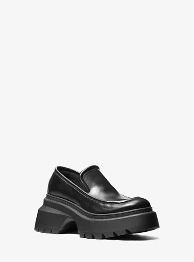 Michael Kors Shiloh Leather Loafer In Black