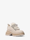 Michael Kors Shiloh Nubuck And Faux Fur Platform Boot In Natural