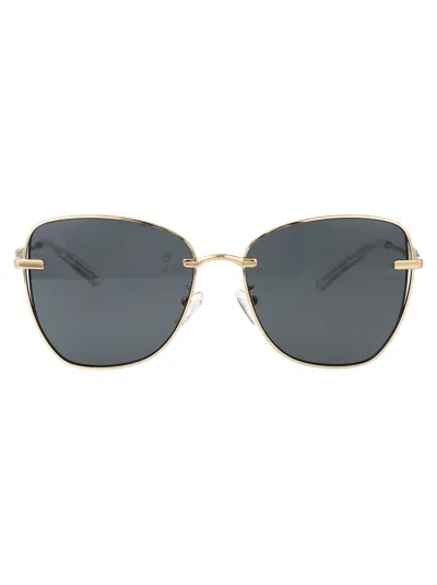 Michael Kors Shiny Pale Gold Metal Sunglasses In Gray