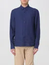 Michael Kors Tailored Shirt With Long Sleeves And Button-down Collar In Blue