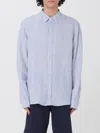 Michael Kors Linen Chambray Button-down Collar Shirt In Gnawed Blue