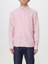 Michael Kors Printed Long Sleeve Button Front Shirt In ピンク