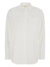 Michael Kors White Shirt With Button Down Collar And Logo Plaque On The Rear In Cotton Stretch Woman In White