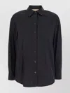 Michael Kors Black Shirt With Button-down Collar And One Front Patch Pocket In Cotton Stretch Woman In Black