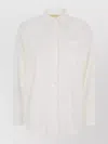 Michael Kors White Shirt With Button Down Collar And Logo Plaque On The Rear In Cotton Stretch Woman In White