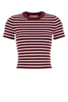 Michael Kors Embroidered Stretch Viscose Blend T-shirt In Burgundy