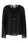 Michael Kors Black Georgette Blouse In Black