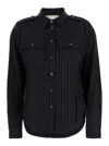 Shop Michael Kors Grey Pinstriped Shirt