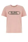 Michael Kors Cotton Crew Neck T-shirt In Pink