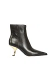 Michael Kors Luna Bootie High Heels Ankle Boots In Black Leather